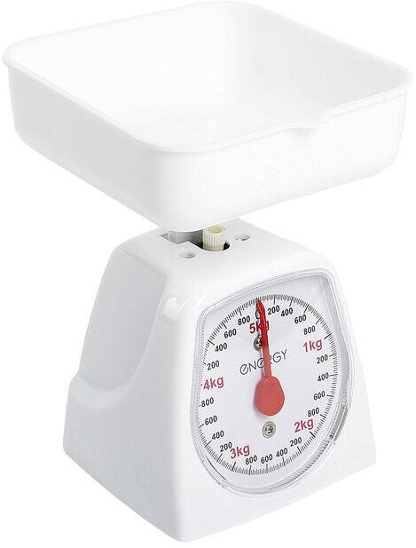 Весы кухонные ENERGY EN-406МК, механические, до 5 кг, белые