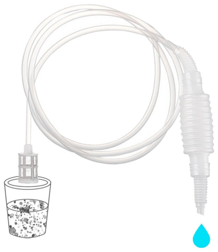 Сифон переливной с фильтром и помпой для перекачивания и одновременной фильтрации жидкостей / Для браги / Для вина / Для аквариумов