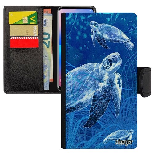 фото Чехол-книжка на смартфон galaxy s10e, "черепаха" морская наземная utaupia