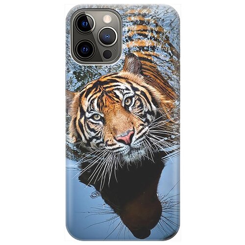 фото Re:pa чехол - накладка artcolor для apple iphone 12 pro max с принтом "тигр купается"