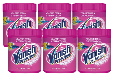 Пятновыводитель Vanish Oxi Action, порошкообразный, 500 г, комплект: 6 упаковок