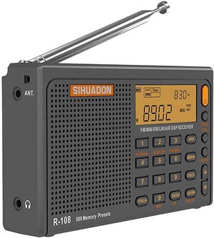 Всеволновый цифровой радиоприемник SIHUADON R-108 grey