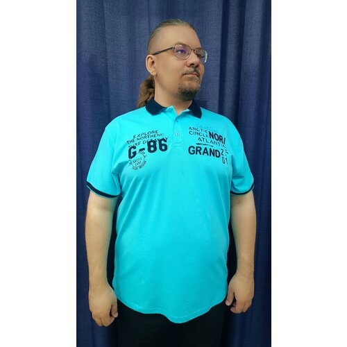 фото Поло grand lavita, хлопок, размер 7xl, голубой