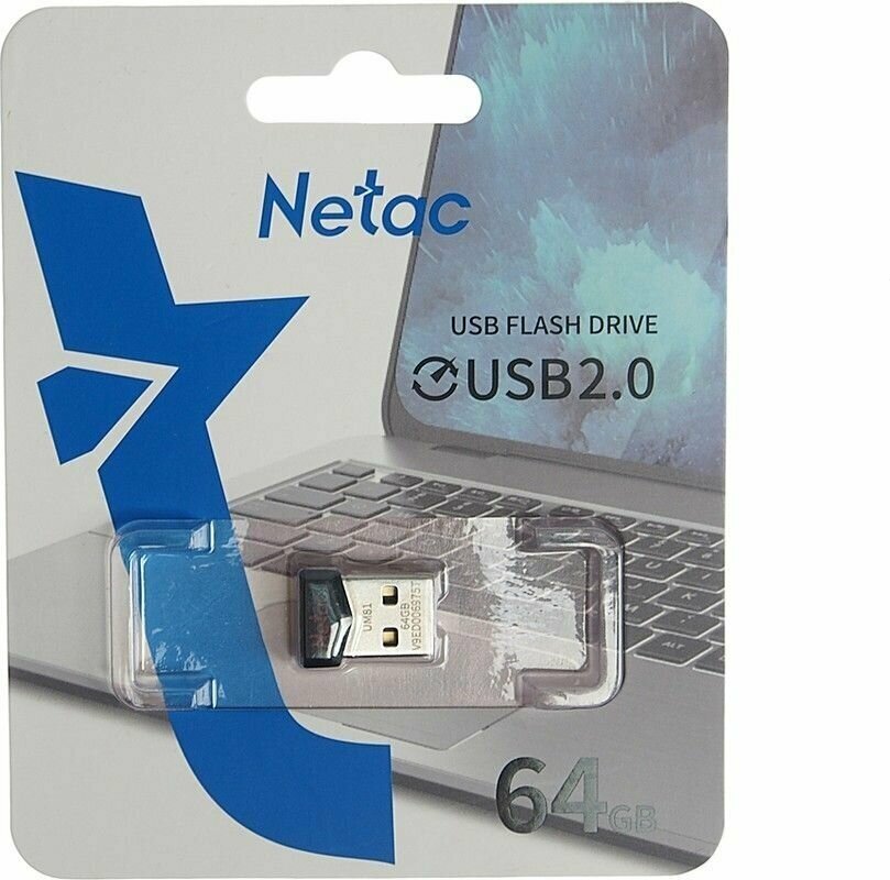 Флешка Netac UM81 64ГБ USB2.0 черный (NT03UM81N-064G-20BK) - фото №9
