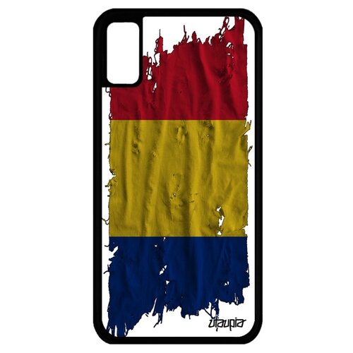 фото Чехол для мобильного apple iphone xs, "флаг румынии на ткани" страна государственный utaupia