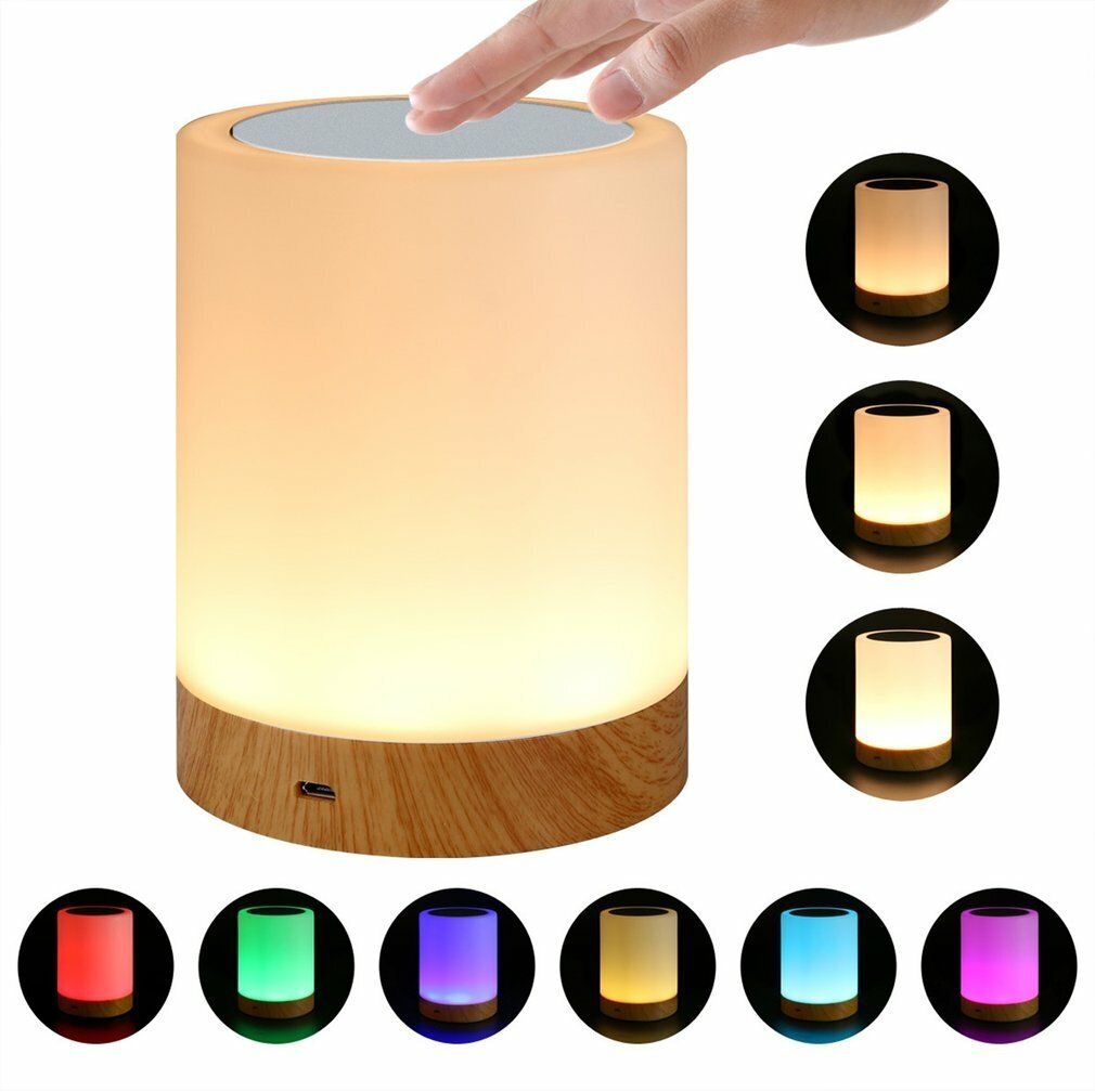Cветильник ночник с цветной подсветкой RGB / Настольный светодиодный светильник / Сенсорная LED лампа / Ночник детский