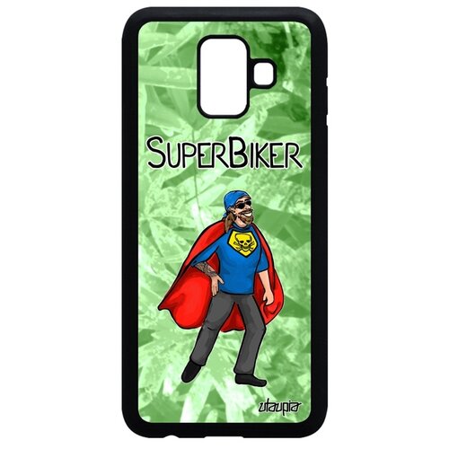 фото Чехол для мобильного galaxy a6 2018, "супербайкер" веселый герой utaupia