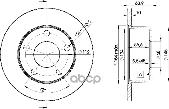 Диск Тормозной Задний Ad 100/A6 91-97 Vw B5 Icer 78Bd4060-2 Icer арт. 78BD4060-2