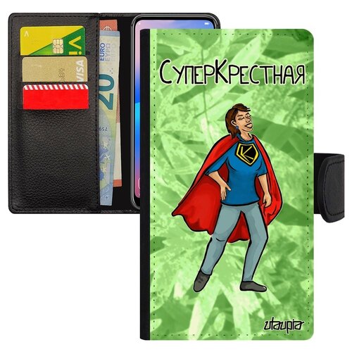фото Чехол книжка на телефон apple iphone xs, "суперкрестная" комикс комичный utaupia