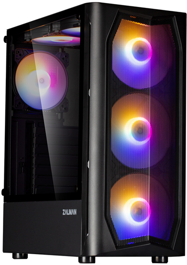 Корпус Zalman ATX, BLACK, WINDOW, 2x3.5", 2x2.5", 2xUSB2.0, 1xUSB3.0, FRONT 3x140mm RGB, REAR 1x120mm RGB, TOP 2x120mm RGB