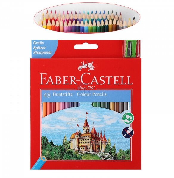 Карандаши цветные Faber-Castell ECO замок с точилкой 48 шт. - фото №6