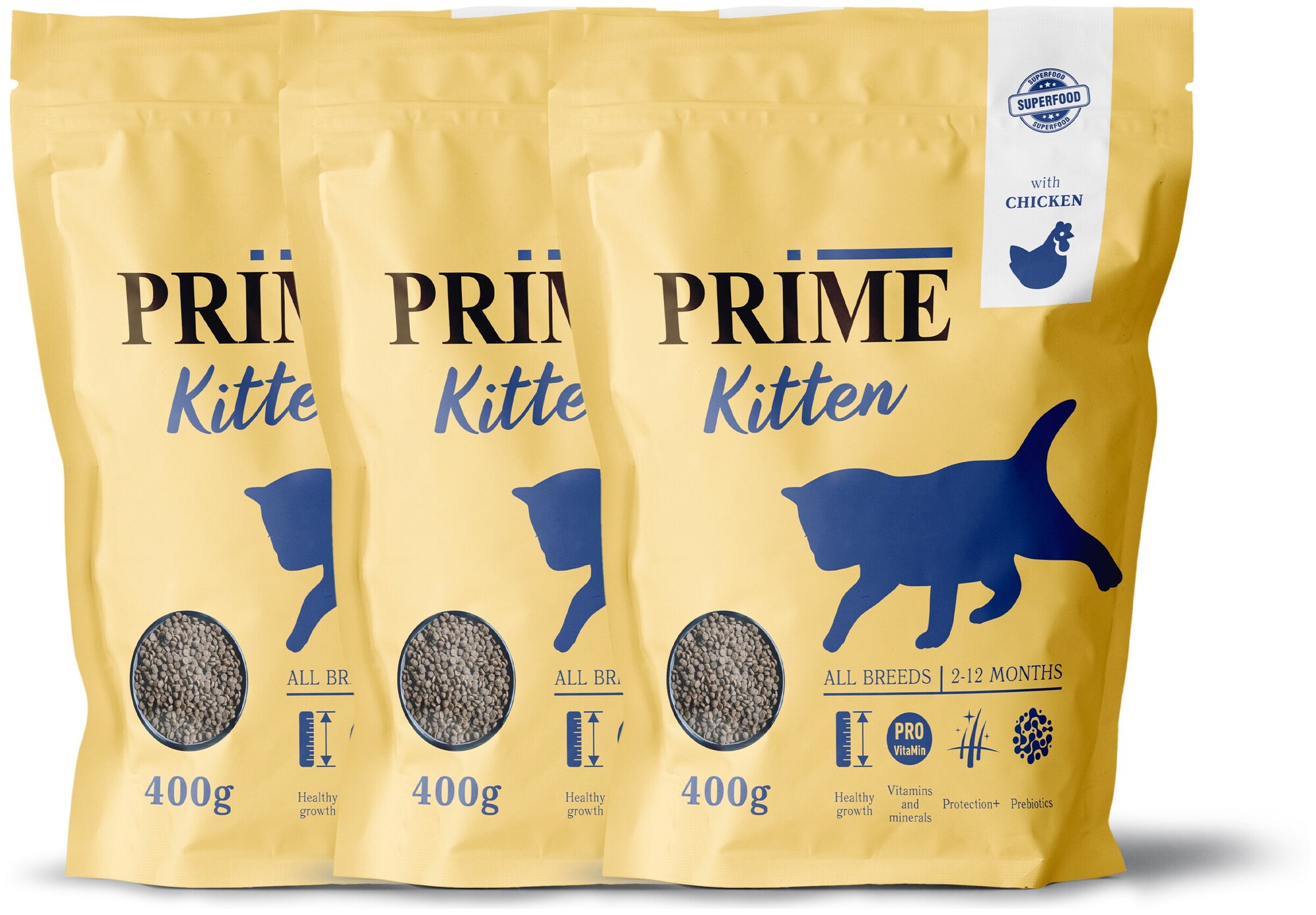 PRIME KITTEN курица 400гр для котят 2-12мес х 3шт.