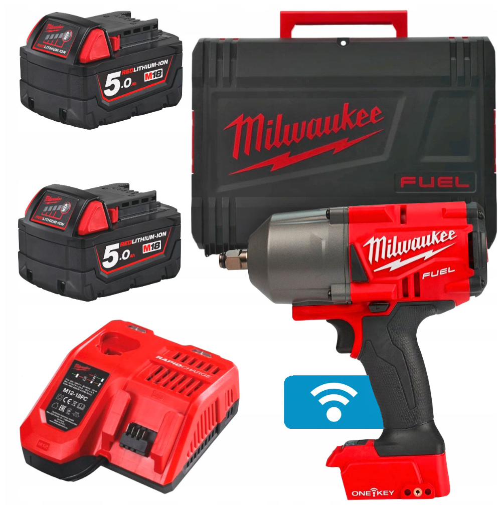 Гайковерт Milwaukee M18 FUEL ONEFHIWF12-502X ONE-KEY 4933459727 ЗУ, 2 АКБ 18В 5АЧ, Кейс