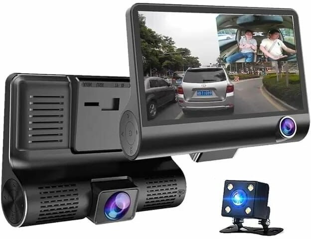 Автомобильный видеорегистратор с 3 камерами VIDEO CARDVR Full HD / Видеокамера