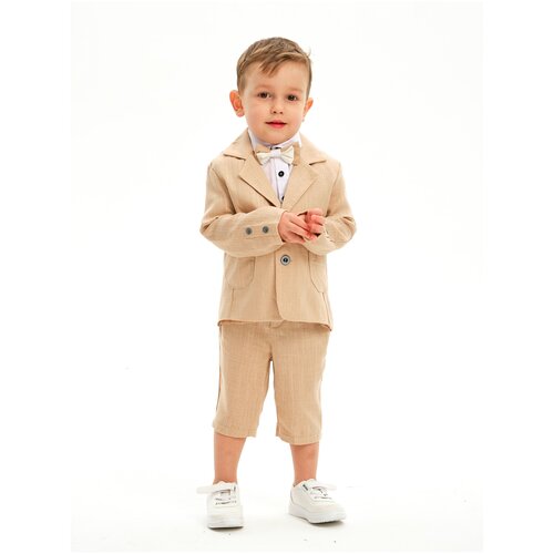 Льняной бежевый костюм с бриджами CHADOLLS для мальчика, размер 80