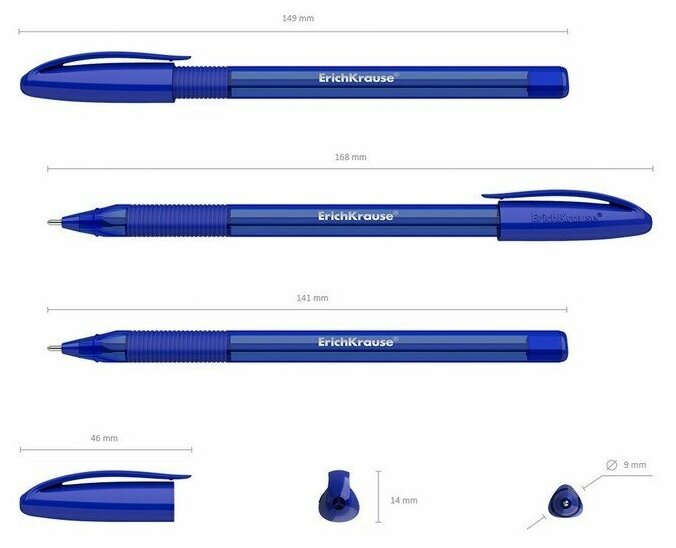 Ручка Erich Krause U-109 Original Stick&Grip Ultra Glide Technology шариковая синяя 1.0мм - фото №5