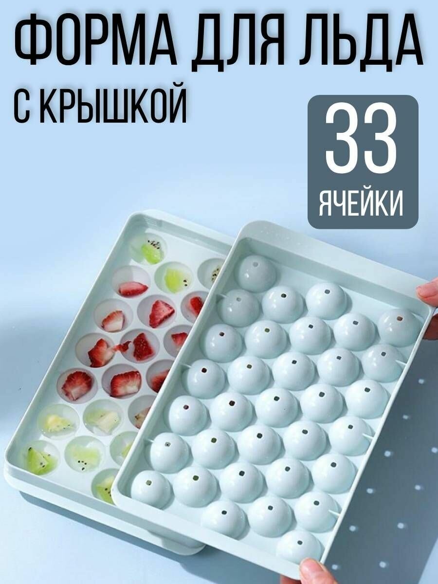 Форма для льда "Шарики", 33 ячейки, бирюзовый