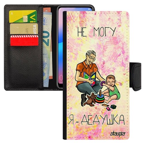фото Чехол книжка на смартфон galaxy a10, "не могу - стал дедом!" шутка комикс utaupia
