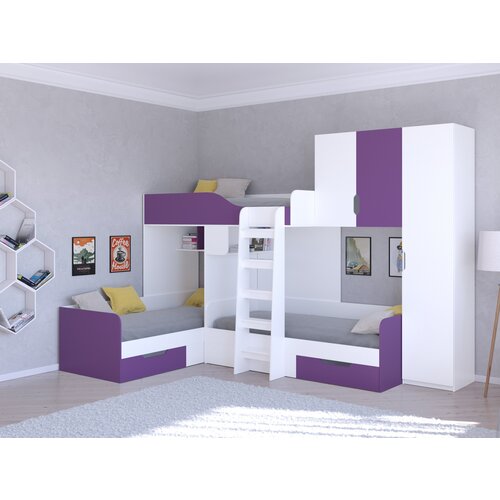 фиолетовый, белый, фиолетовый