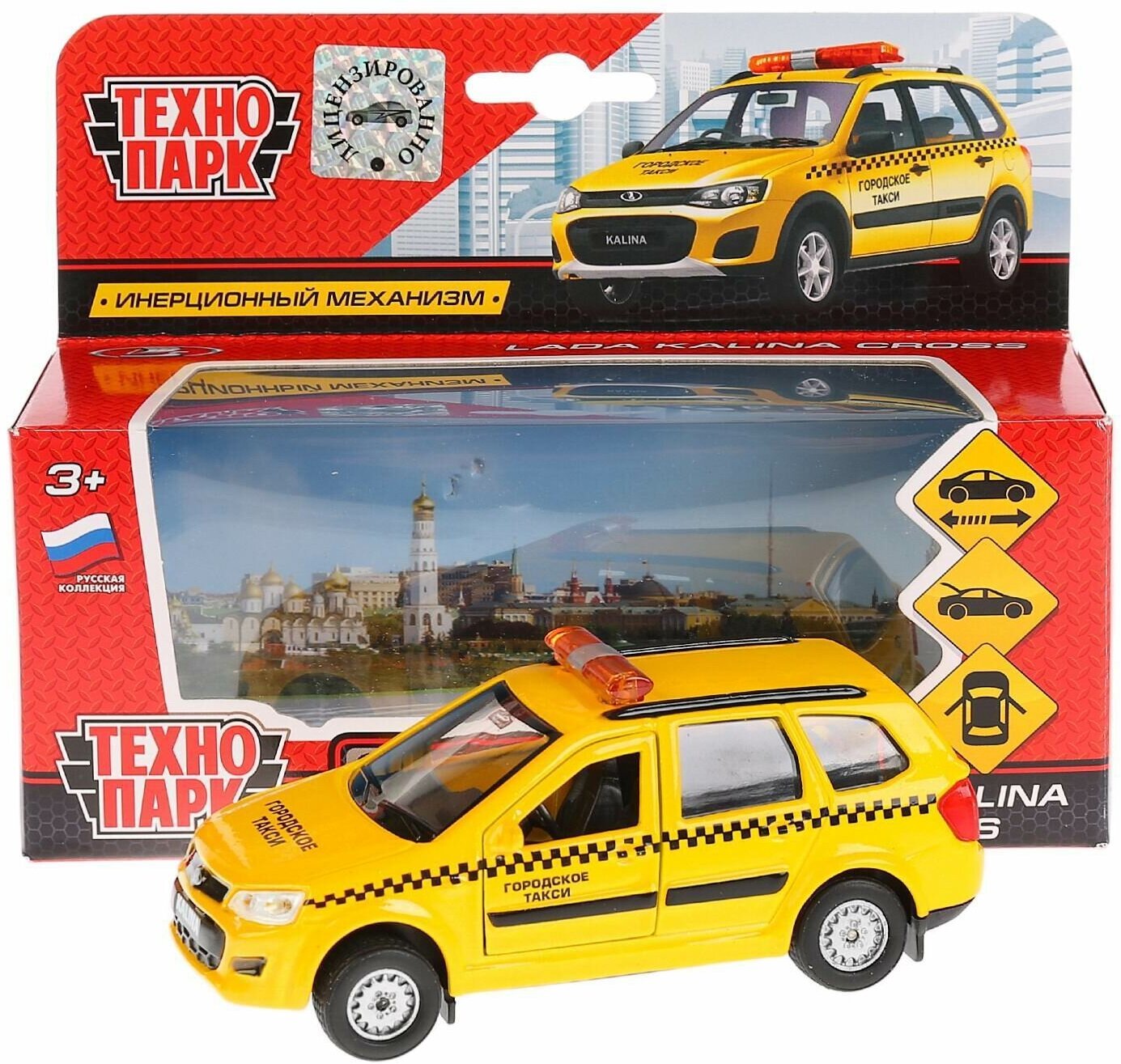 Машина Технопарк LADA Kalina Cross Такси, 12 см SB-16-46-T-WB