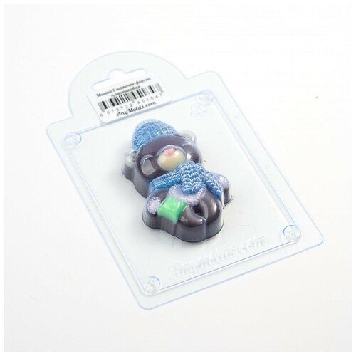 Мишка в шапочке форма из толстого ПВХ для шоколада