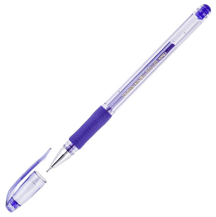 Ручка гелевая синяя 0,7мм Crown "Hi-Jell Needle Grip" 209476 игольчатый стержень