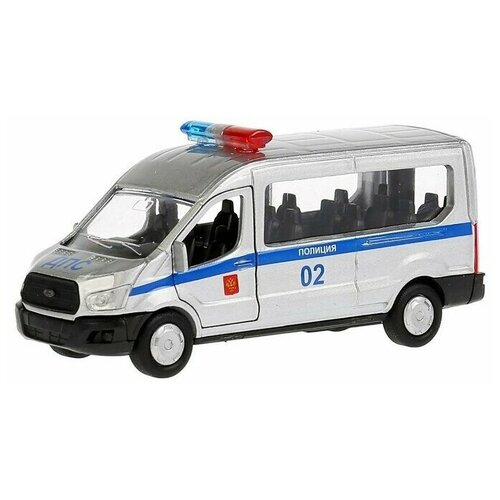 Машина «Полиция Ford Transit», 12 см, инерционная, открывающиеся двери, металлическая машины технопарк машина металлическая ford transit полиция 12 см