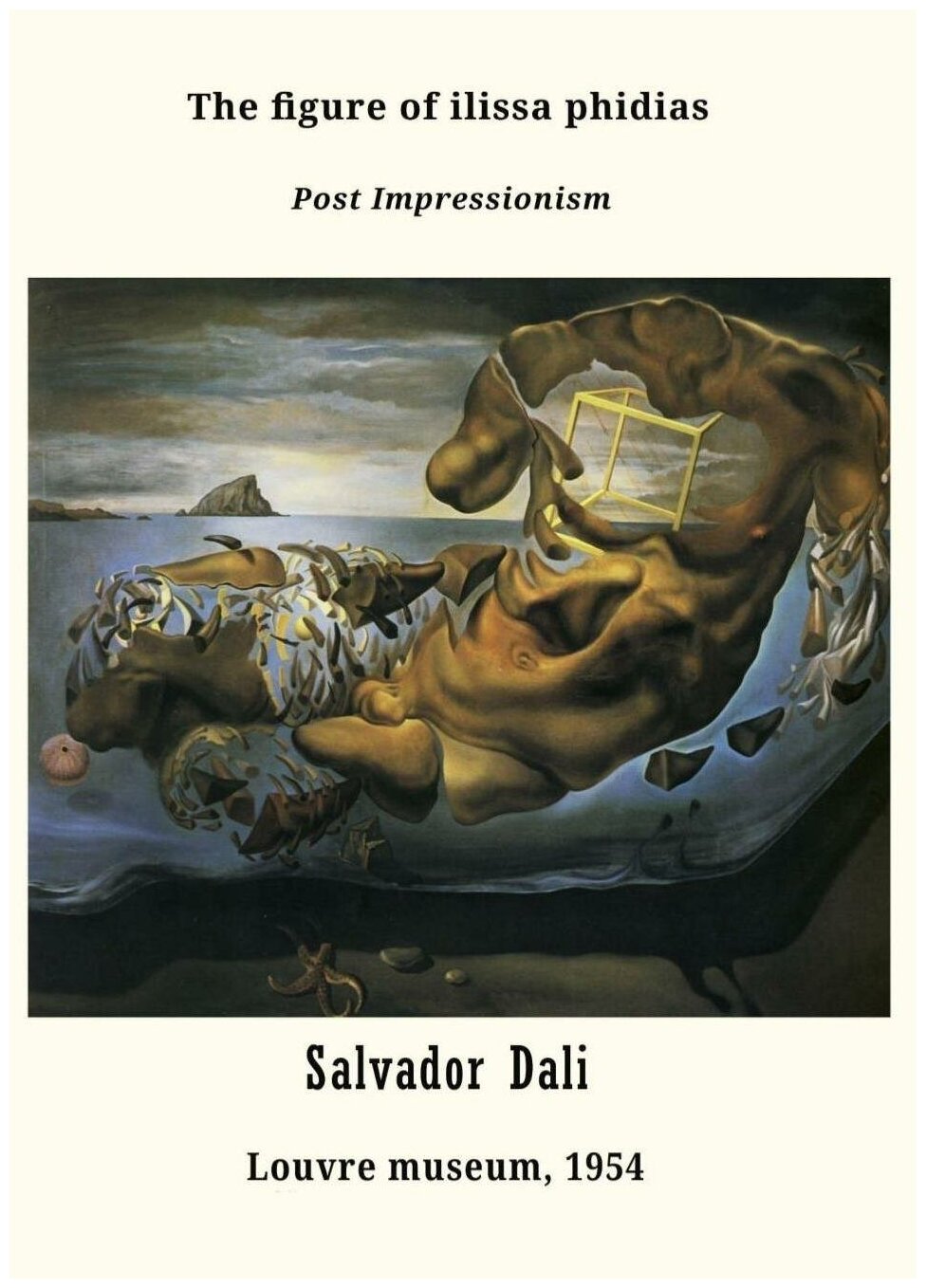 Постер / Плакат / Картина Сальвадор Дали - Фигура Иллиса Фидиас 40х50 см в раме