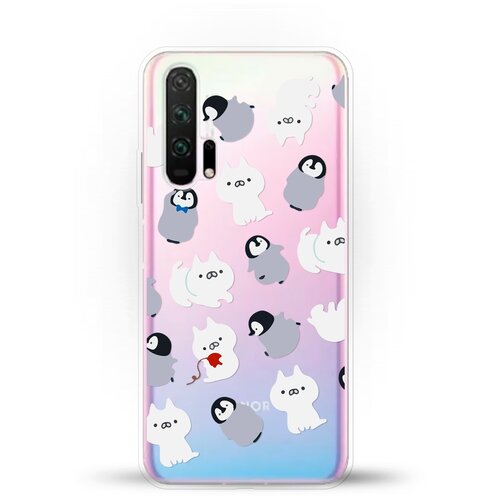 фото Силиконовый чехол котики и пингвины на honor 20 pro andy & paul