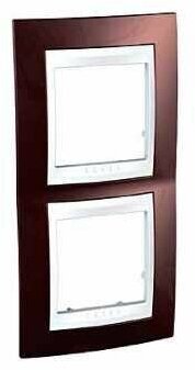 Unica MGU6.004V.572 Рамка 2-постовая (вертикальная, гранат/бежевый) Schneider Electric - фото №3