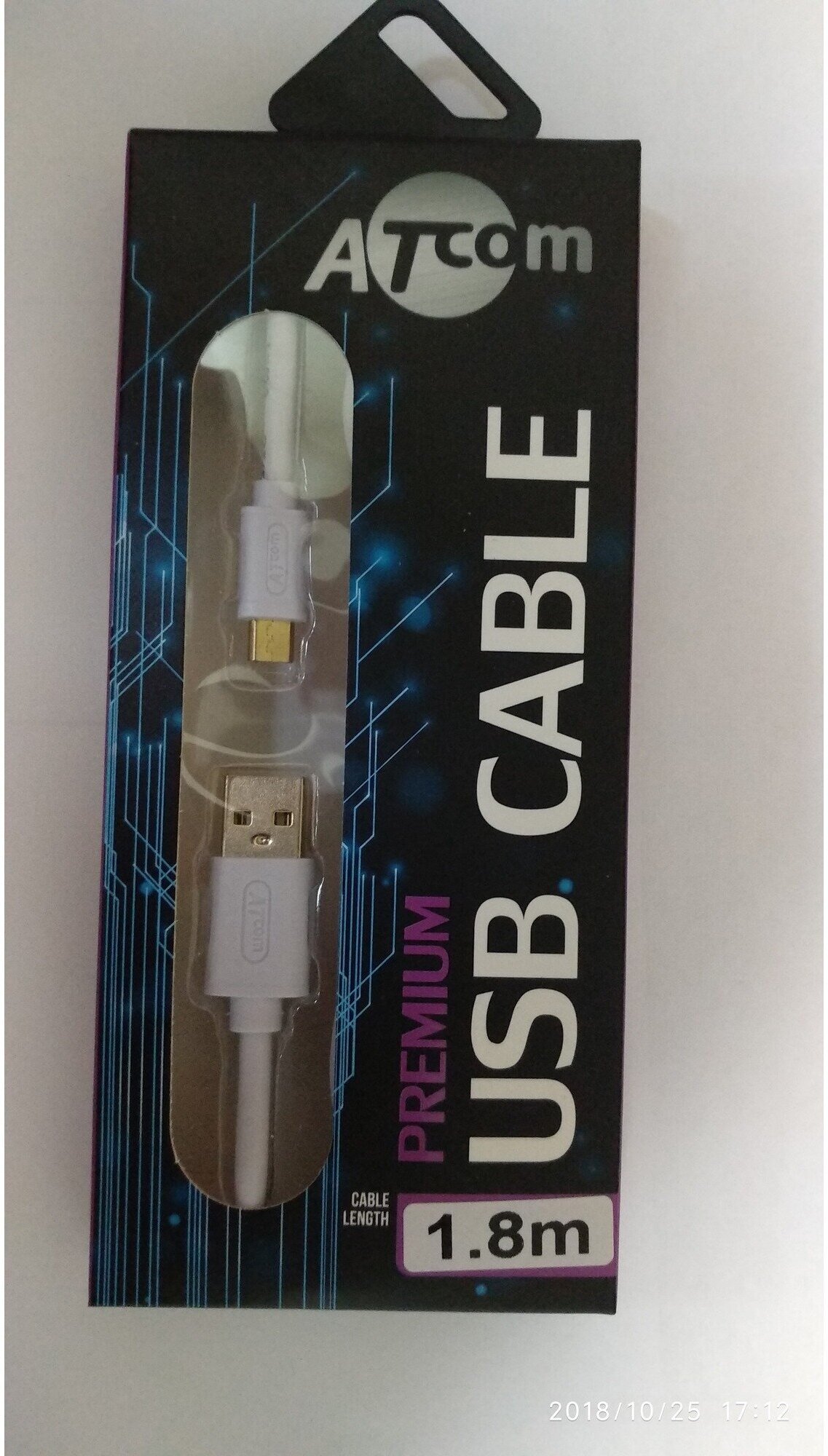 Кабель USB 2.0 Тип A - B micro Atcom AT9073 1.8m