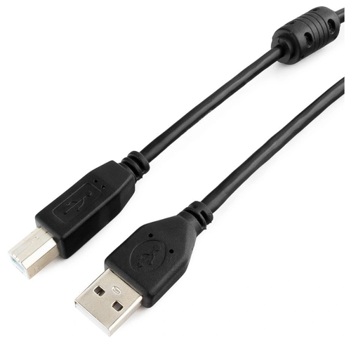 фото Кабель usb 2.0 pro cablexpert, am/bm, 4.5м, экран, феррит.кольцо, черный, пакет (ccf-usb2-ambm-15)