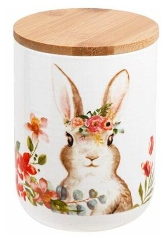 Банка керамическая для сыпучих продуктов PERFECTO LINEA Easter Bunny 0,75 л - фотография № 1