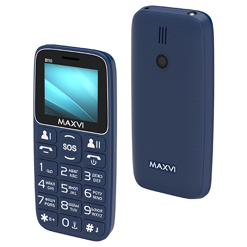 Телефон MAXVI B110, 2 SIM, синий