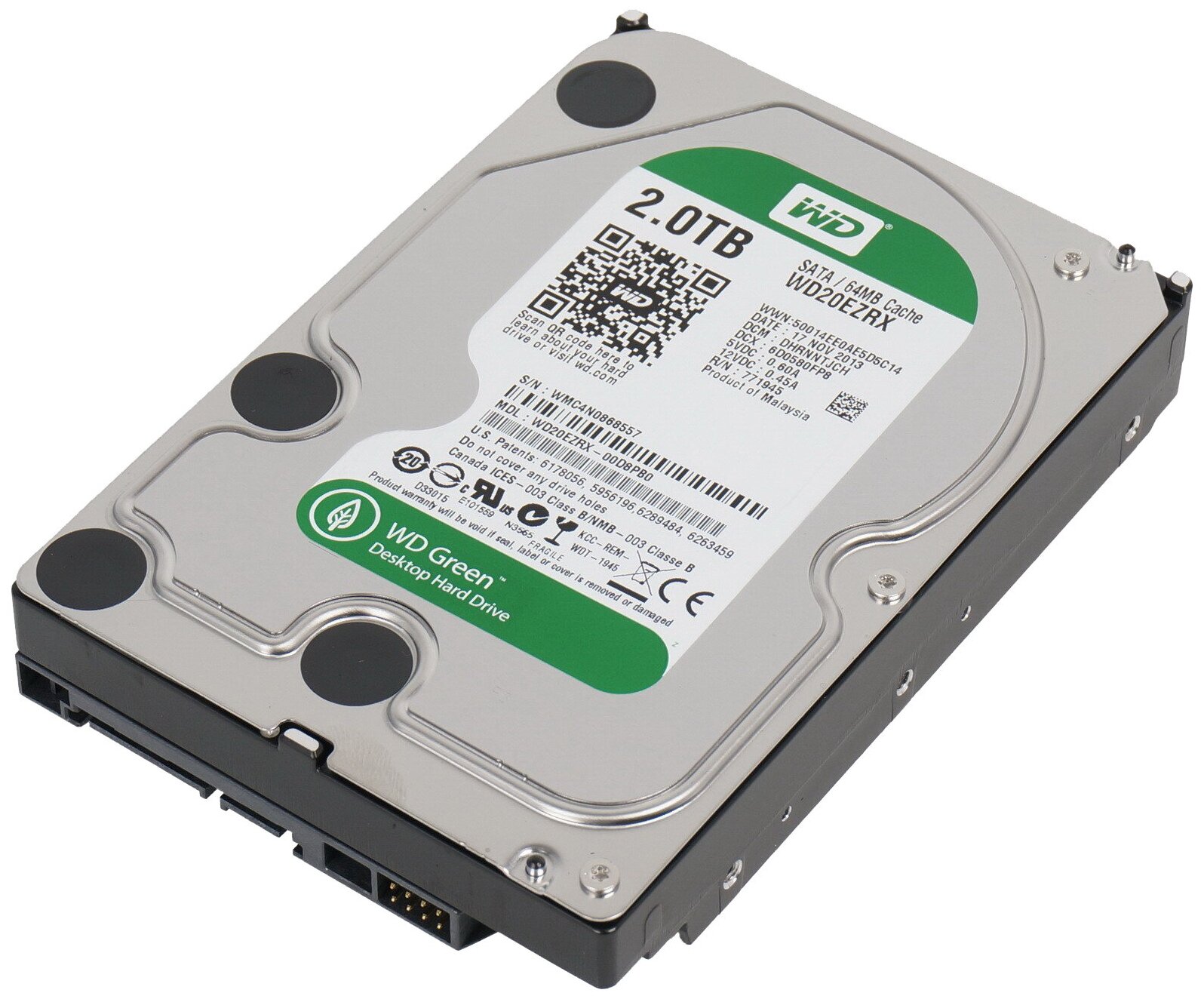 2 ТБ Жесткий диск Western Digital 3.5" HDD WD20EZRX