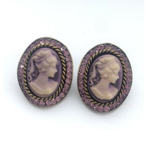 408.02.05 Серьги Камея в розовом