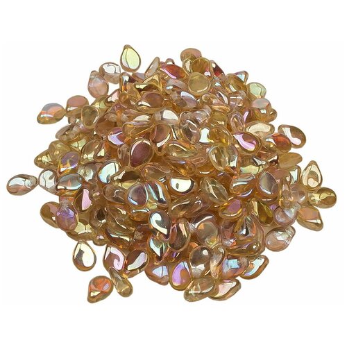 Стеклянные чешские бусины, Pip Beads, 5х7 мм, цвет Crystal Yellow Rainbow, 250 шт.