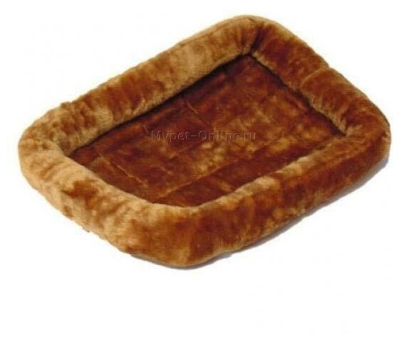 Лежак для собак и кошек Midwest QuietTime Faux Fur Deluxe Bolster 91х58х8 см cinnamon 92 см 60 см 8 см коричневый - фотография № 13