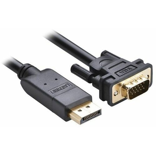 Кабель UGREEN DP105 (10247) DP Male to VGA Male Cable (1.5 метра) чёрный ugreen кабель ugreen dp105 1 5m black 10247