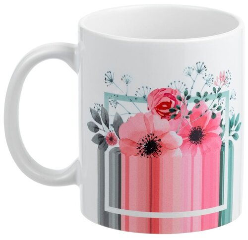 Кружка чашка для чая для кофе Bloom с принтом, 330мл
