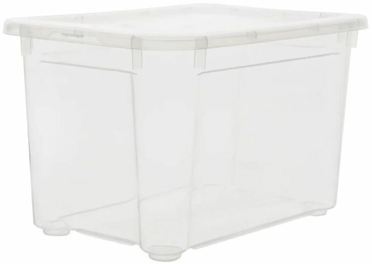 Ящик Кристалл 27.3x19x17 см 5.5 л пластик с крышкой цвет прозрачный