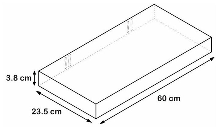 Полка настенная со скрытым креплением 60x23,5x3,8 cм, цвет белый матовый - фотография № 4