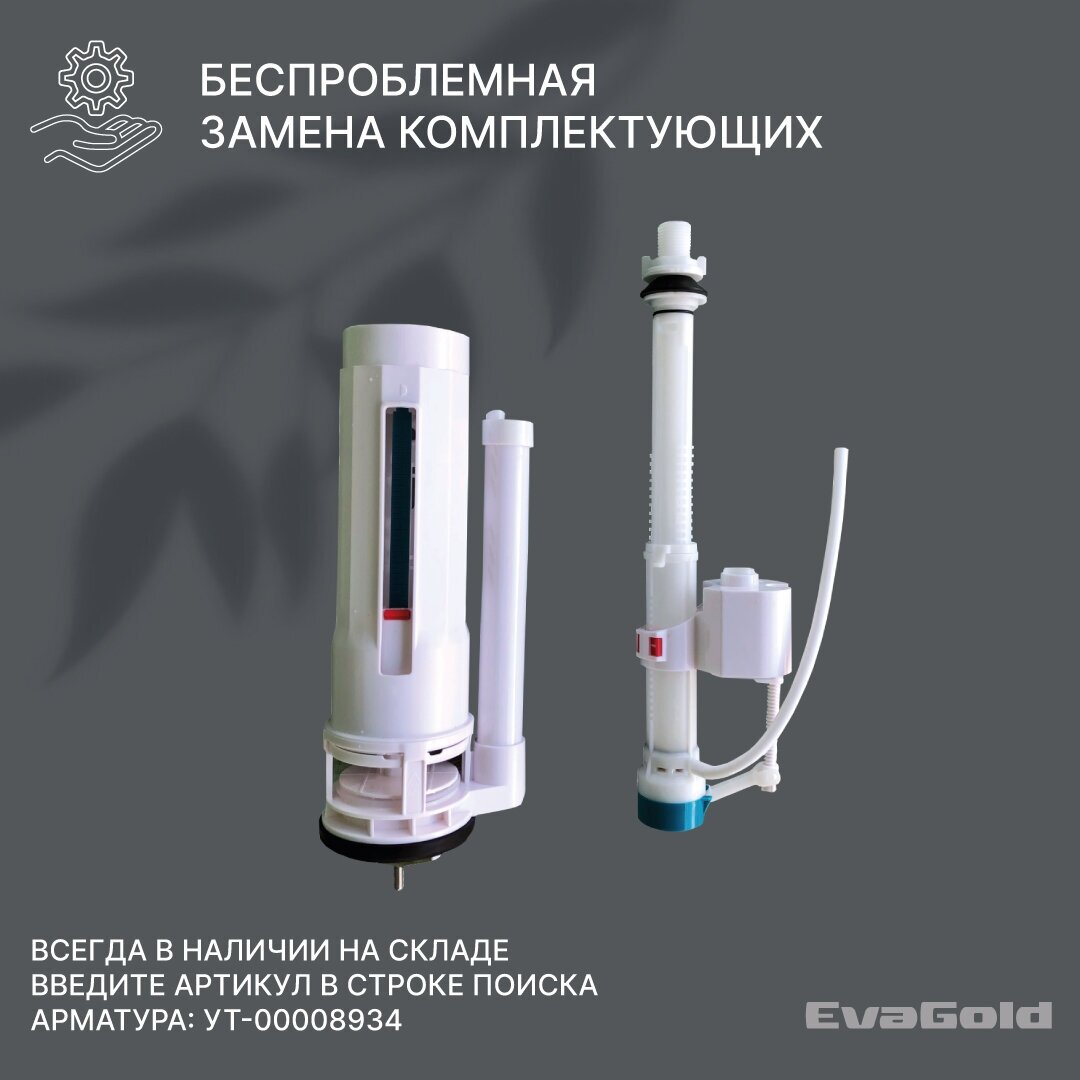 Унитаз напольный моноблок EvaGold T1081 UF безободковый с гофрой и подводкой