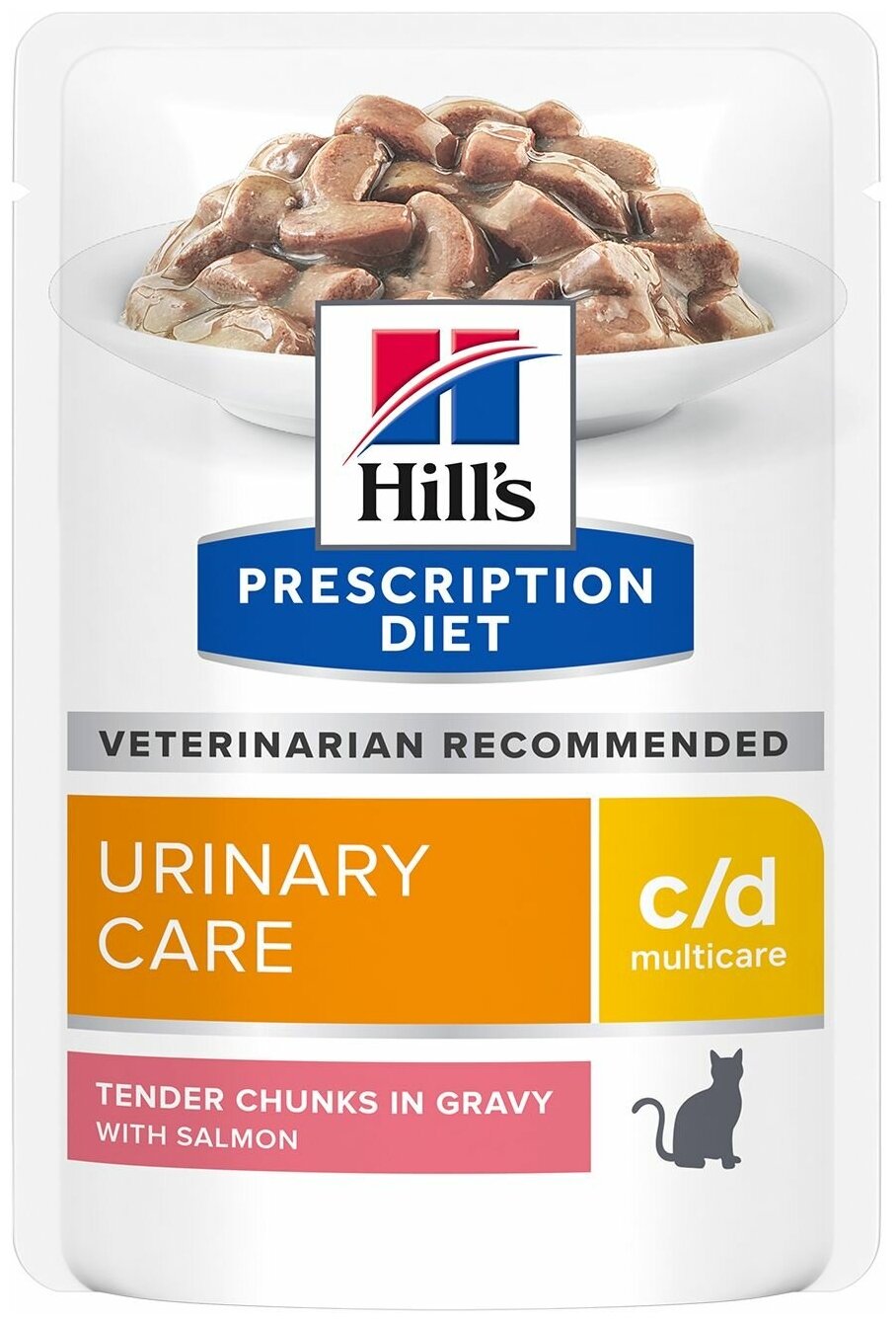 Влажный диетический корм для кошек Hill's Prescription Diet c/d Multicare Urinary Care при профилактике мочекаменной болезни, с лососем, 85г*12 шт - фотография № 2