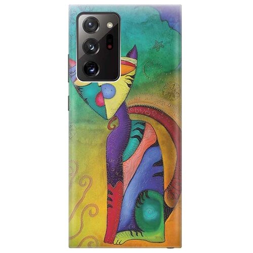 фото Чехол - накладка artcolor для samsung galaxy note 20 ultra с принтом "разноцветный котик" re:pa