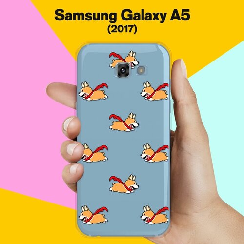 Силиконовый чехол на Samsung Galaxy A5 (2017) Корги с шарфом / для Самсунг Галакси А5 2017 силиконовый чехол хаски с розой на samsung galaxy a5 2017 самсунг галакси а5 2017