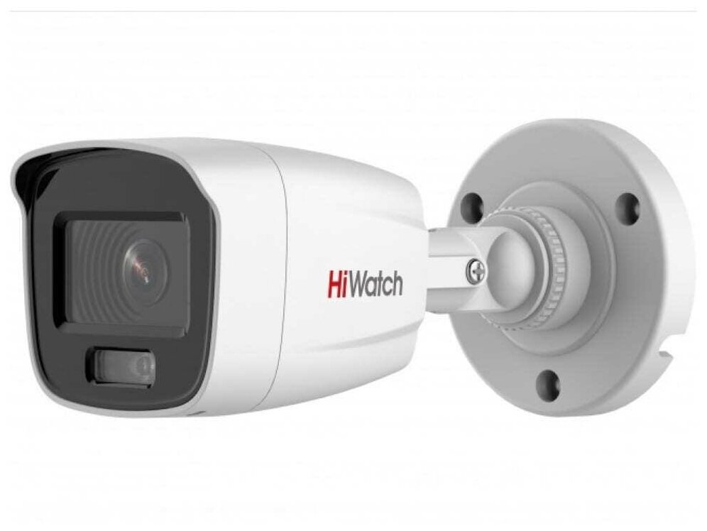 Видеокамера IP HiWatch 2Мп, уличная, цилиндрическая, с LED-подсветкой до 30м и технологией ColorVu - фото №1