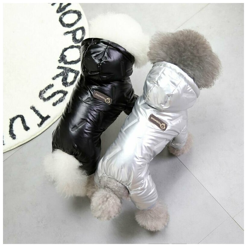 Куртка для собак / Цвет: Серебряный / Размер: S - фотография № 2