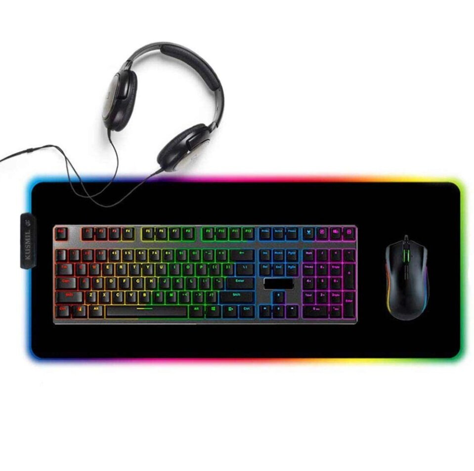 Игровой коврик для мыши большой, подсветка, размеры 800*300 — фото 1