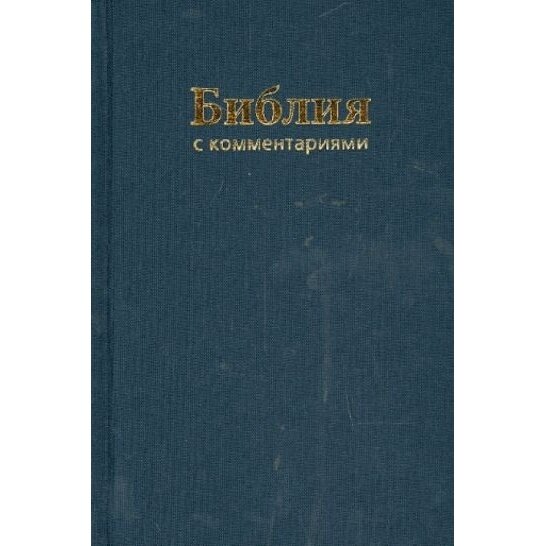 Книга Российское Библейское Общество Библия с комментариями, синяя, 2010 год